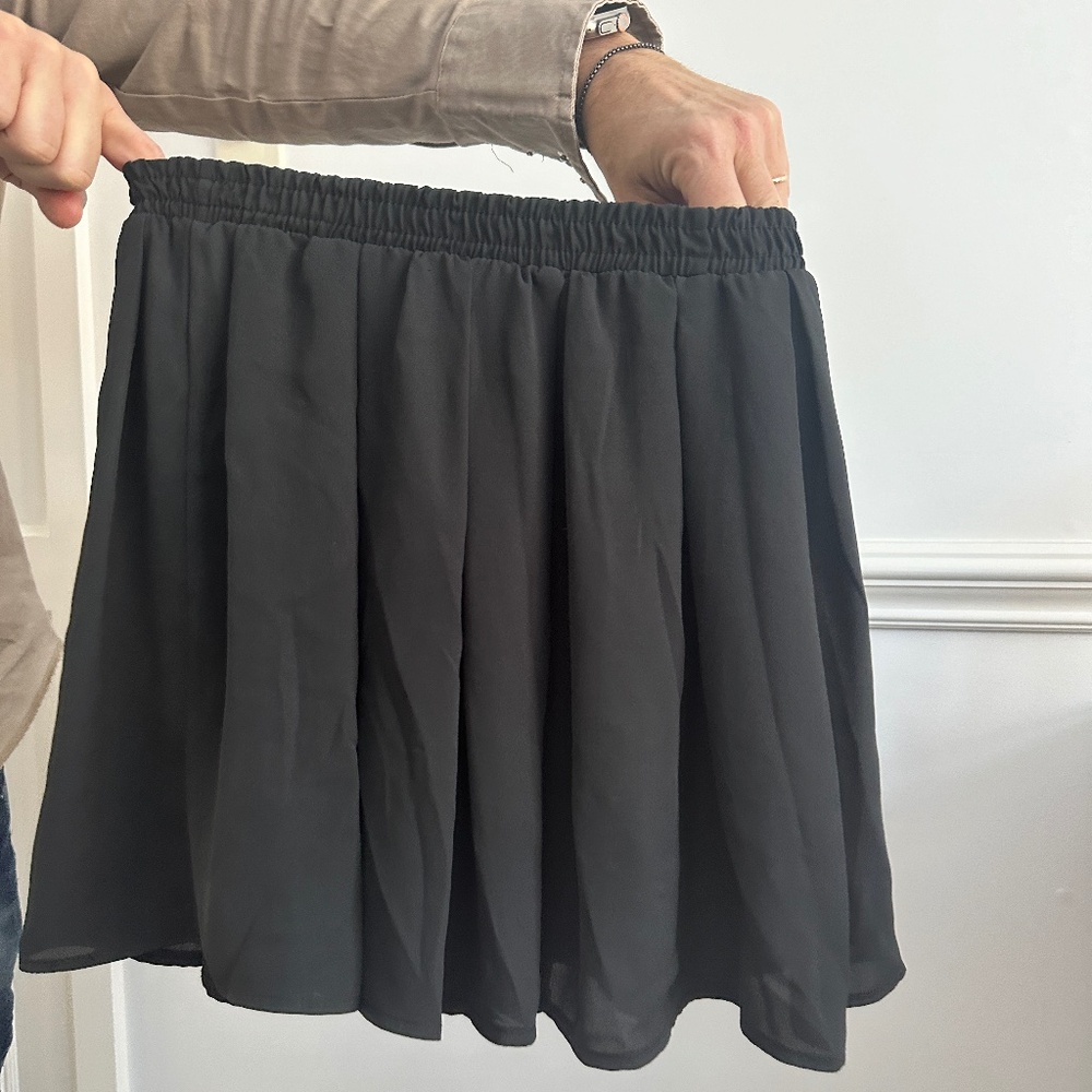 Black Mini Flare Skirt